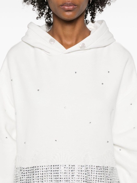 crystal-embellished cotton hoodie