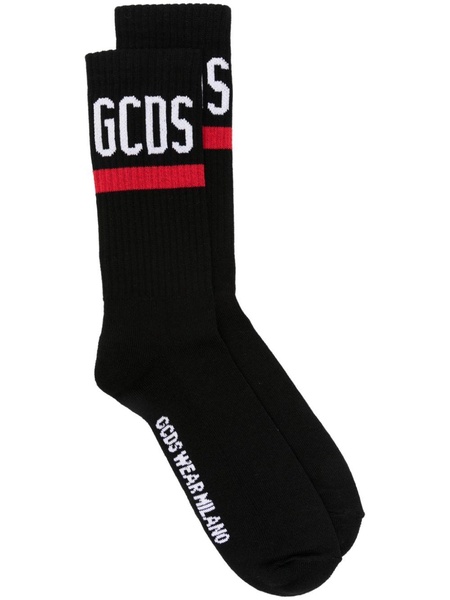 intarsia-logo crew socks