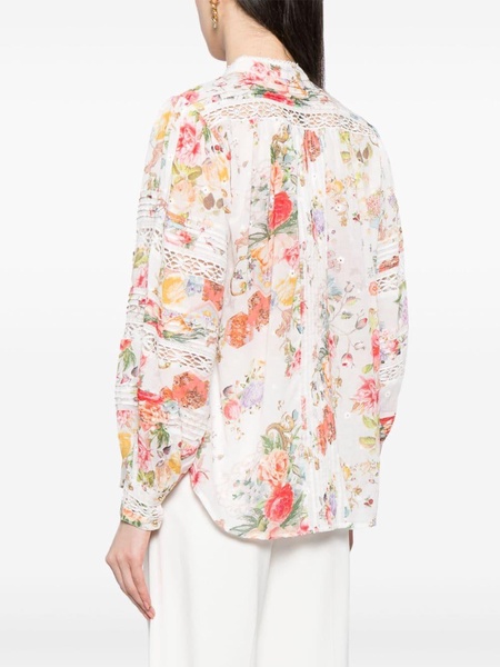 floral-print cotton blouse