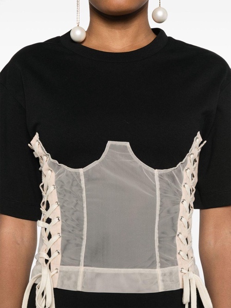 corset-insert short-sleeve T-shirt