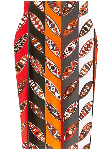 Girandole-print pencil skirt