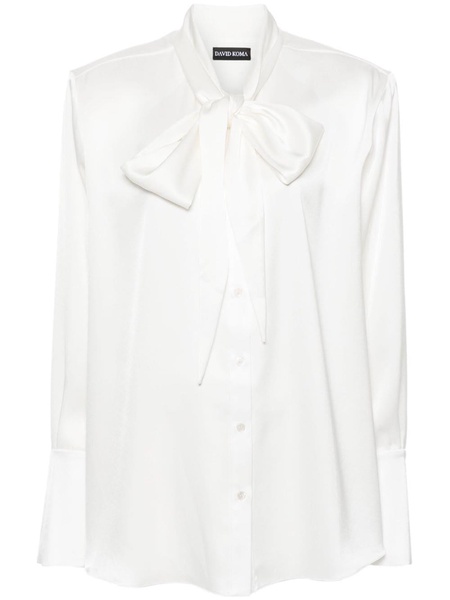 bow-detail satin shirt 