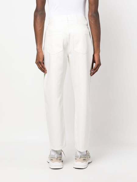 contrast-trim tapered jeans