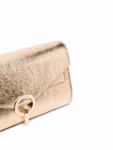 metallic-finish clutch bag