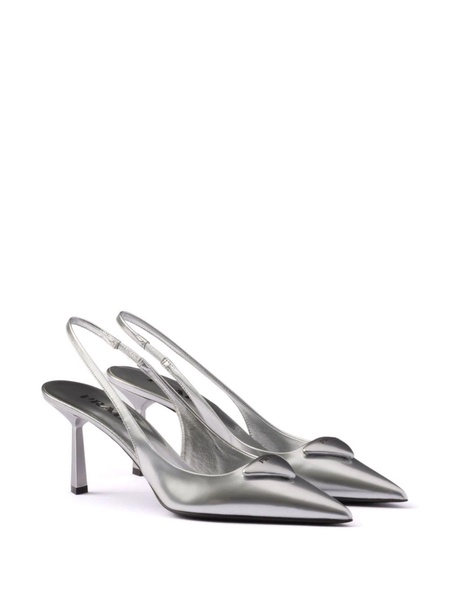 75mm metallic leather pumps