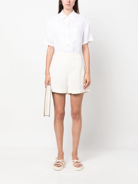 high-waisted pressed-crease shorts