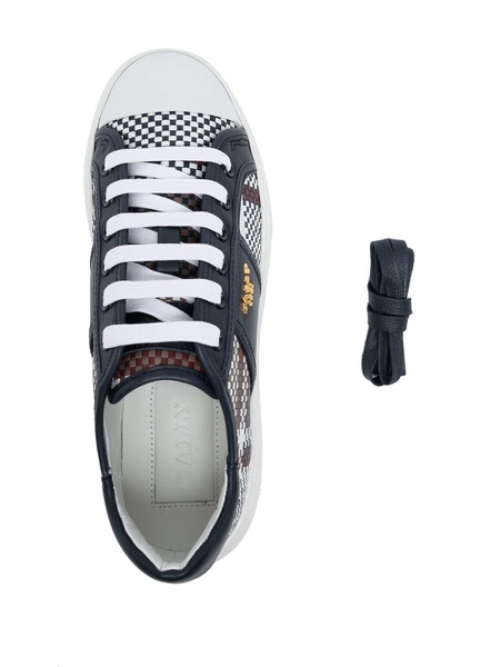 Myller tartan-check leather sneakers 