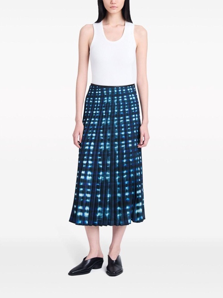 Piper tie-dye pleated midi skirt