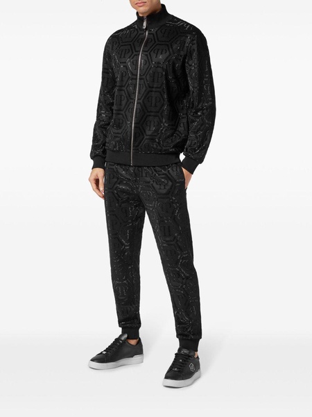 monogram-pattern zip-up tracksuit set