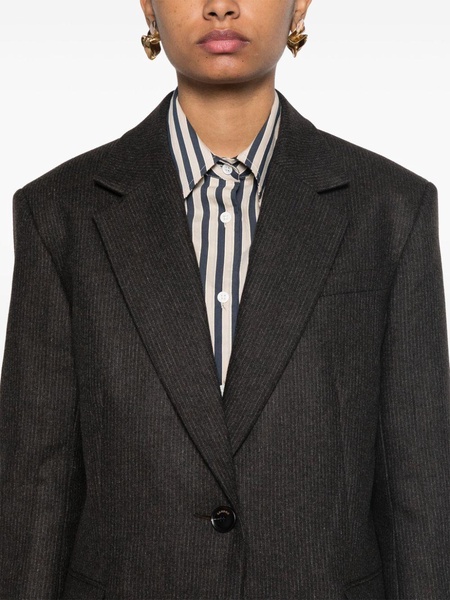 pinstriped single-breasted blazer