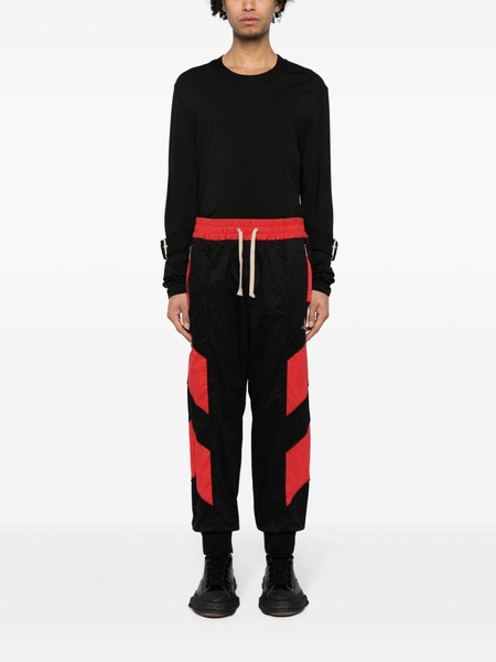 Orb-embroidery cotton track pants