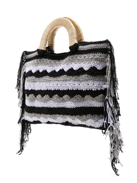 Vera striped crochet tote bag