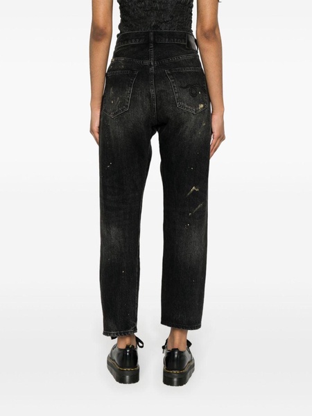 mid-rise straight-leg jeans