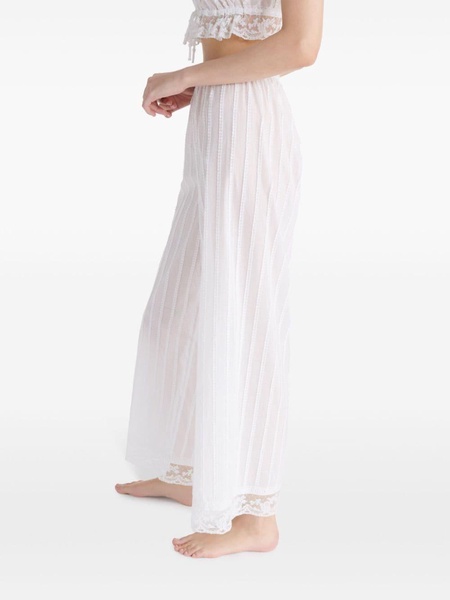 lace-trim cotton trousers