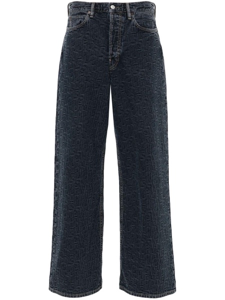 monogram-jacquard straight-leg jeans