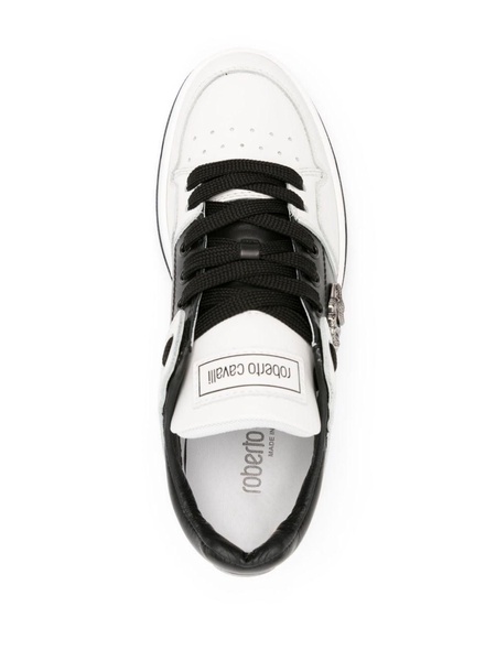 Mirror Snake panelled leather sneakers