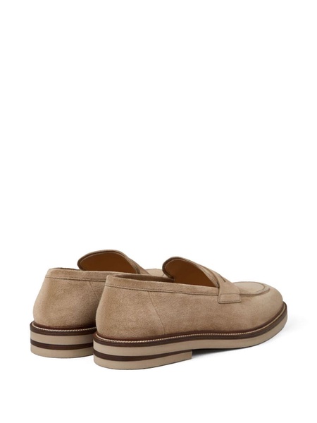 penny-slot suede loafers 