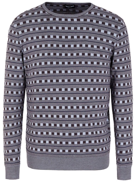 check-pattern wool-blend jumper