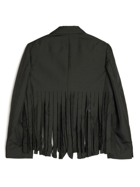 fringed single-breasted blazer