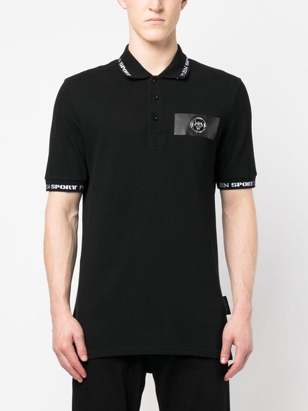 logo-patch short-sleeved polo shirt