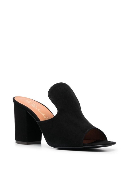 high-heel suede mules