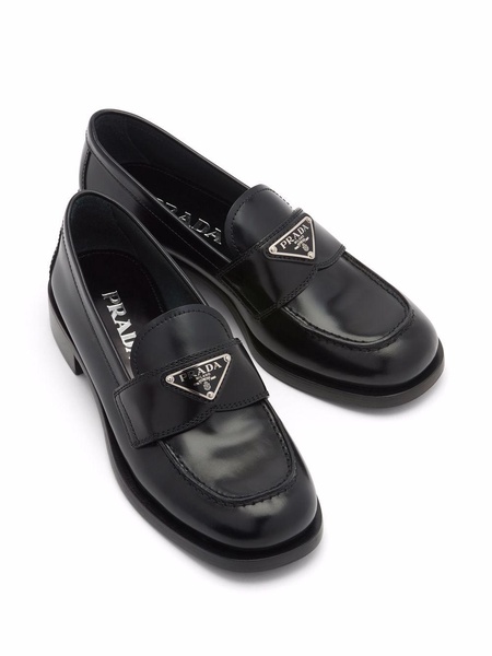 triangle logo loafers