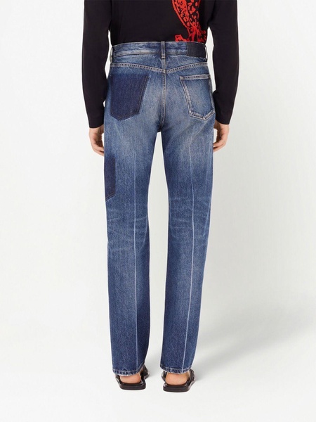 straight-leg denim trousers