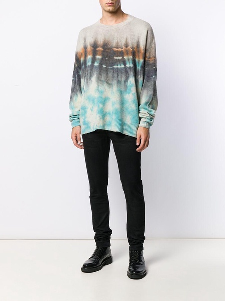 tie-dye crew neck jumper