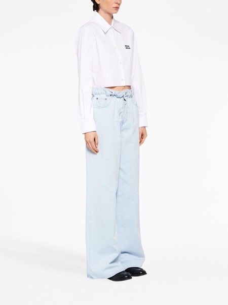 ruffled wide-leg jeans