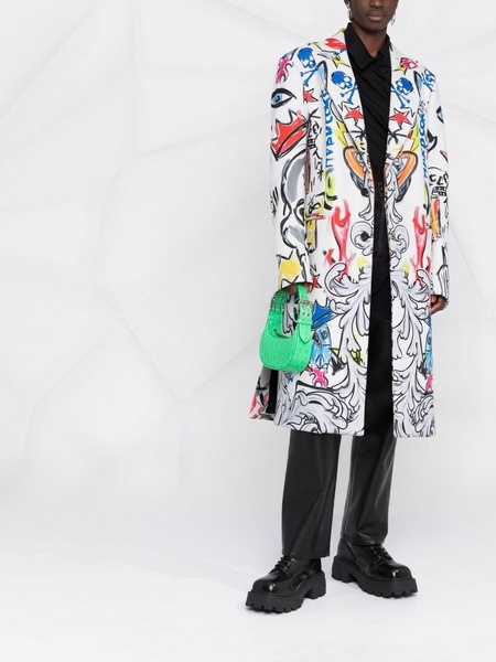 Agnelli graffiti-print single-breasted coat