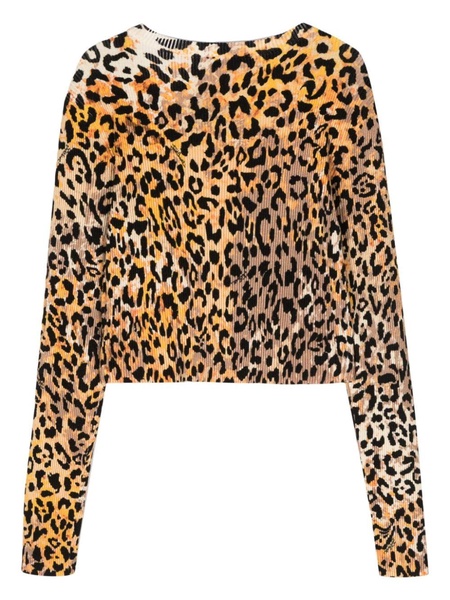 animal-print knitted top