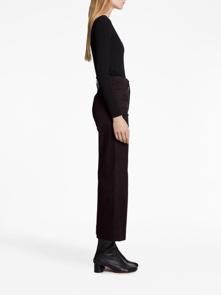 high-waisted cropped trousers