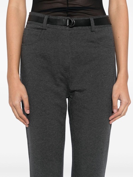 high-waisted boot-cut trousers