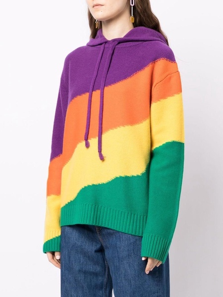 wavey stripe-print hoodie