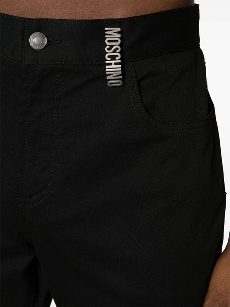 mid-rise logo-engraved straight-leg jeans