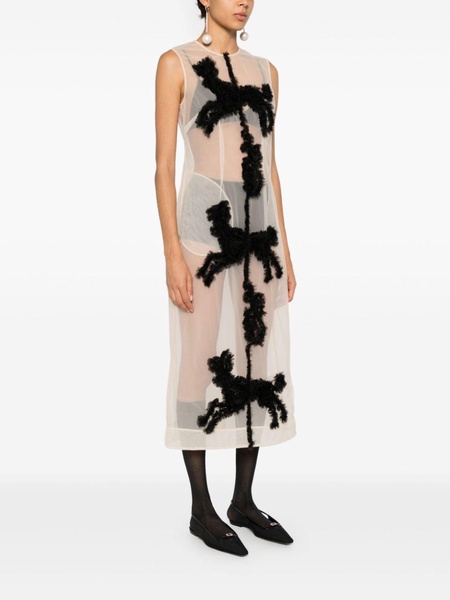 Embroidered Tulle Midi Dress