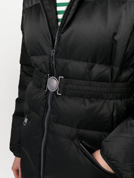 zip-up hooded puffer jacket