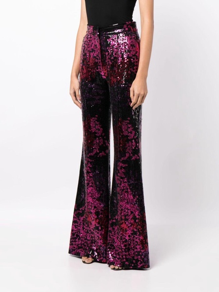 sequin-embellished flared trousers 