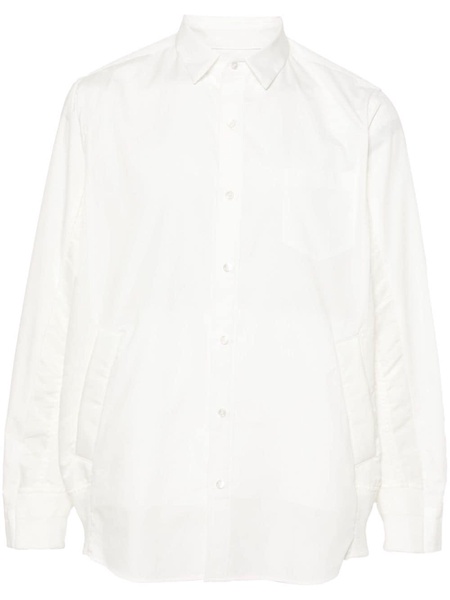 ribbed-panelling poplin shirt