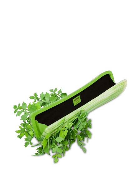 celery-shaped faux-leather clutch bag