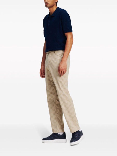 monogram-pattern tailored trousers