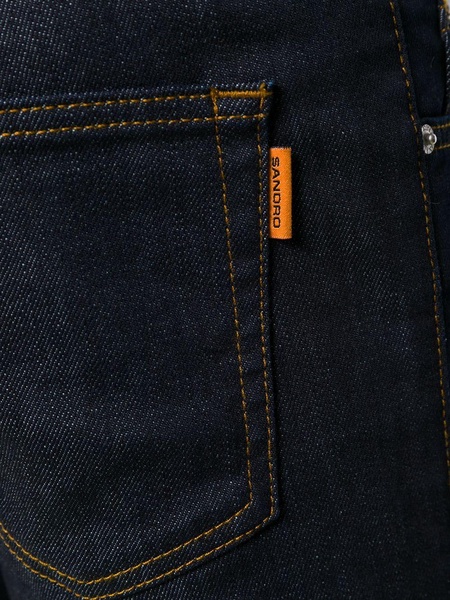 slim-cut raw jeans