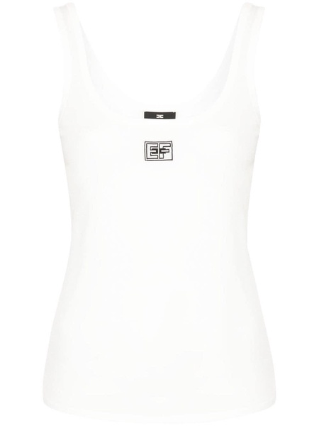 logo-jacquard sleeveless top