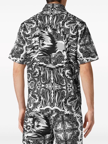 graphic-print cotton shirt