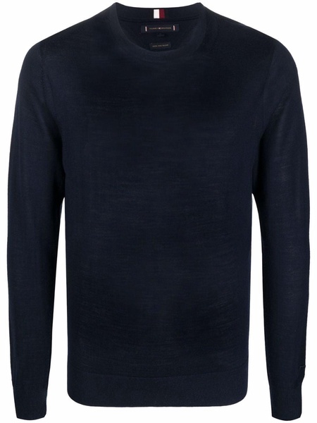 crew-neck fine-knit jumper