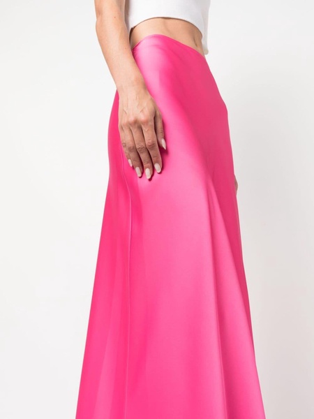 high-waisted satin maxi skirt