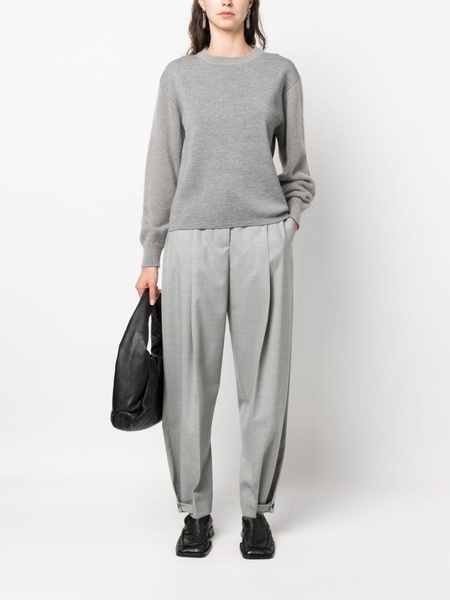 pleat-detail tapered trousers