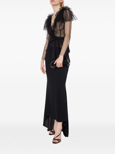 point d'esprit tulle blouse