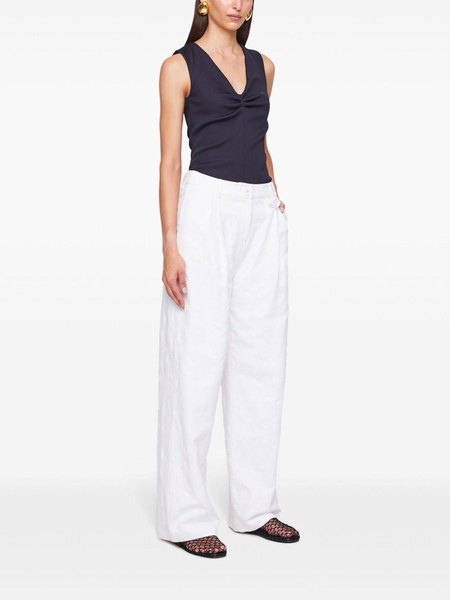 pleat detailing straight-legged trousers