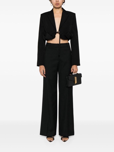 high-rise wide-leg trousers